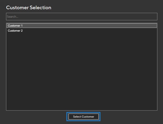 login-customer-selection
